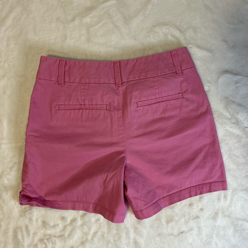LOFT Pink Chino Shorts Mid Rise Flat Front Casual Summer 4 - Picture 7 of 9